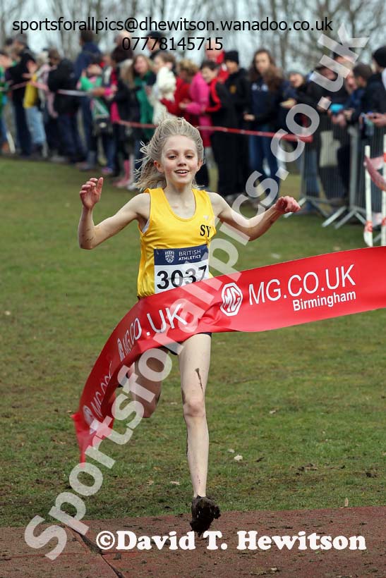 Under-13 girls winner Inter Counties Cross Country, Cofton Park, Birmingham. Photo: David T. Hewitson/Sports for All Pics
